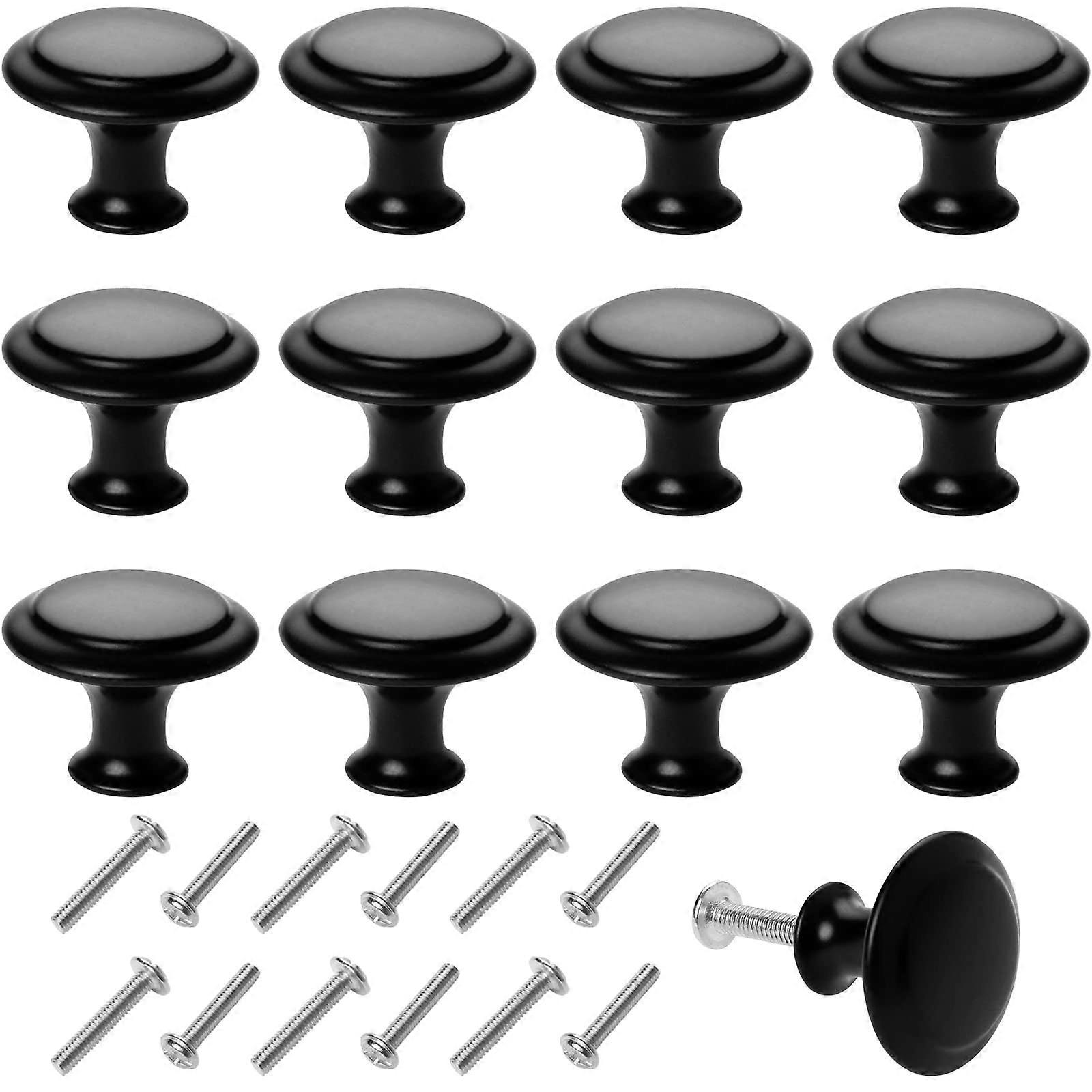 12Pcs Cabinet Knobs, Kitchen Cabinet Knobs, Round Pulls Drawer Handles with Screws, Cabinet Knobs for Bathroom Furniture