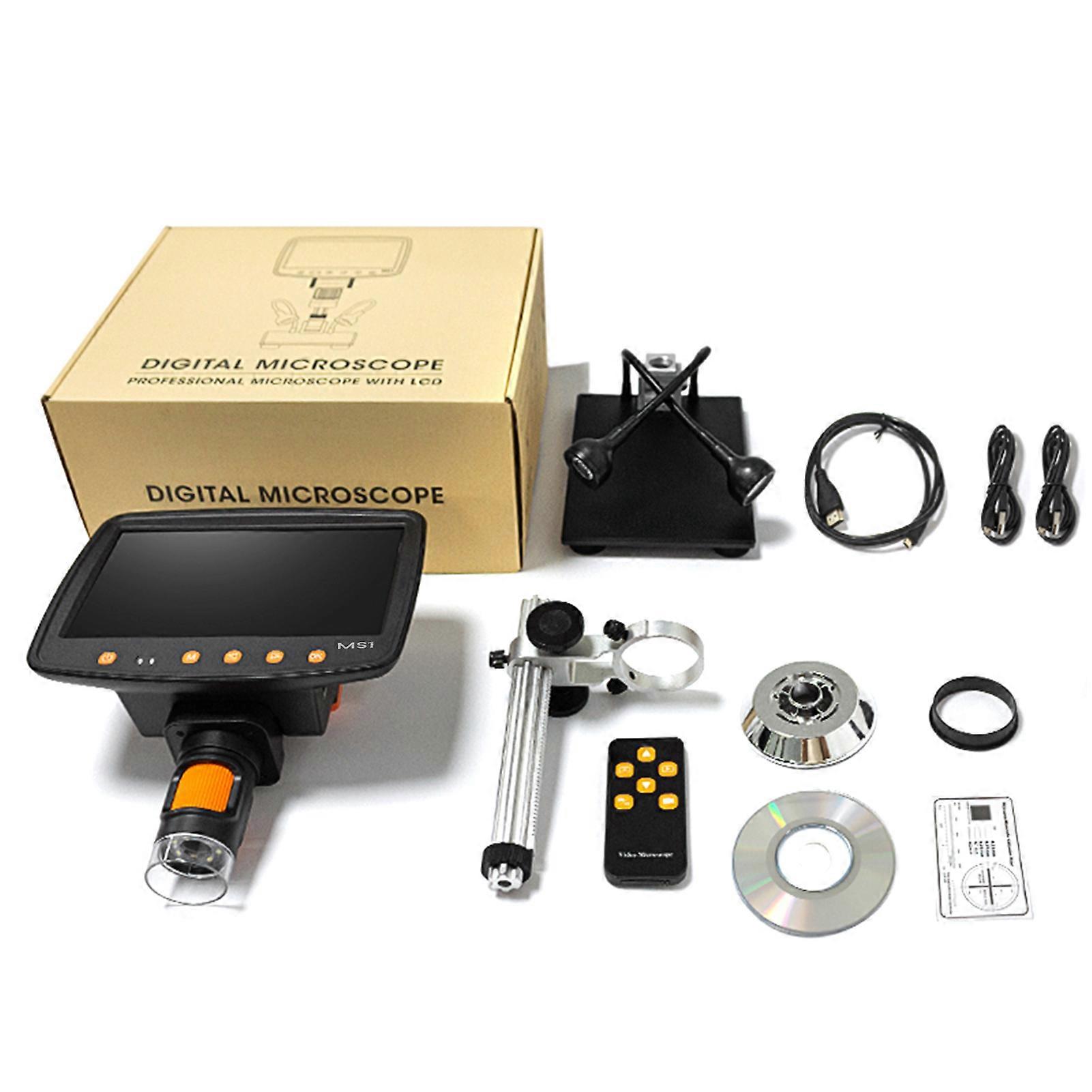 7-inch 1000X Microscope and Telescope LCD Screen Video Microscope 1080P Adjustable Focus Wheel & LED Light USB/ HD Output