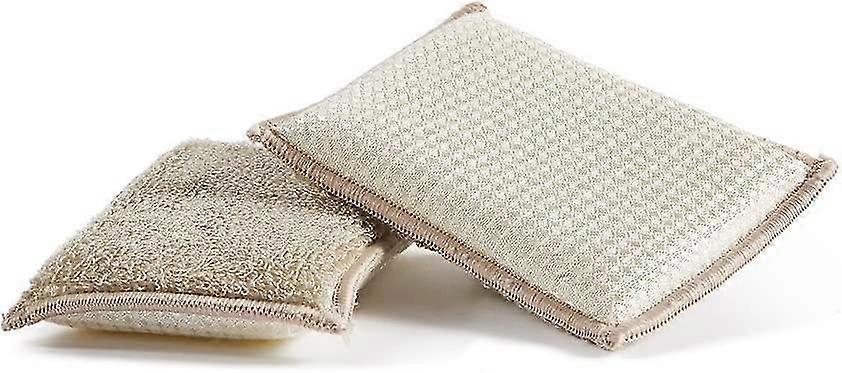 bamboom sponge, bamboo, multicoloured, 13 x 9 x 2.5 cm, 2 units