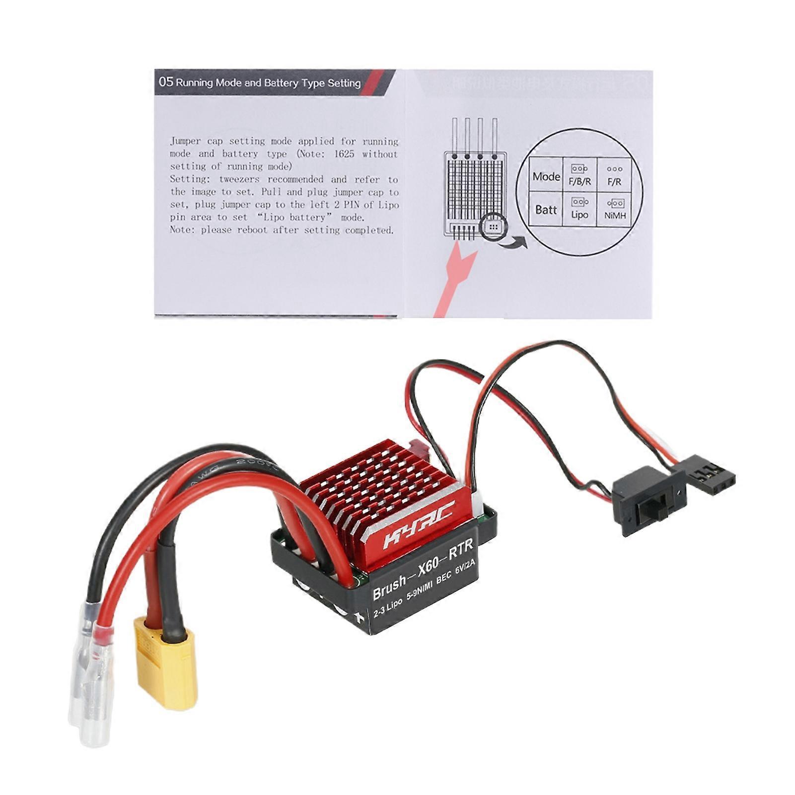 Brushed ESC Two Way Professional Good Heat Dissipation 60A HSP HPI Remote Control Vehicle ESC Electric Speed Controller for RC Car KAESI