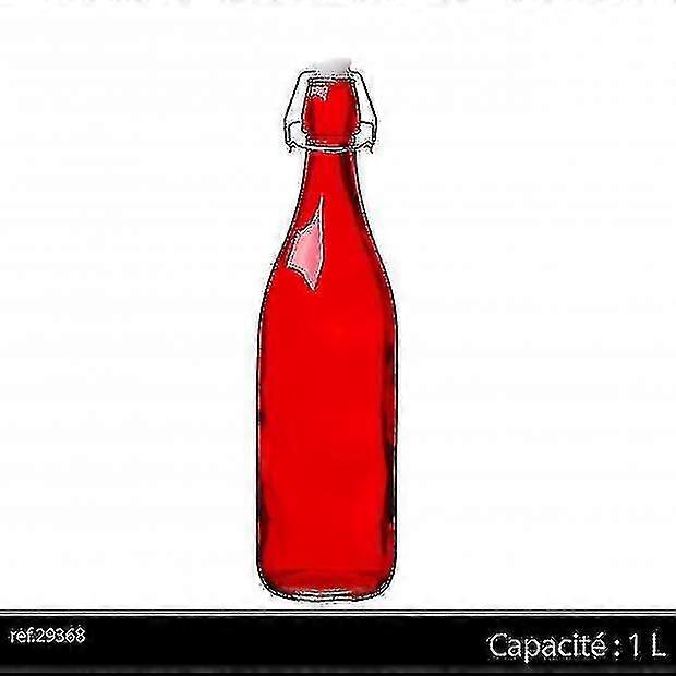 1ltr Glass Bottle Red