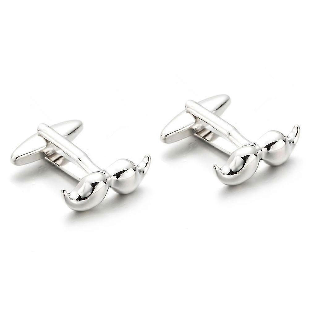 Collar And Cuffs - Premium Cufflinks With Presentation Gift Box - Handlebar Moustache Beard Face Club - Bronze Colour