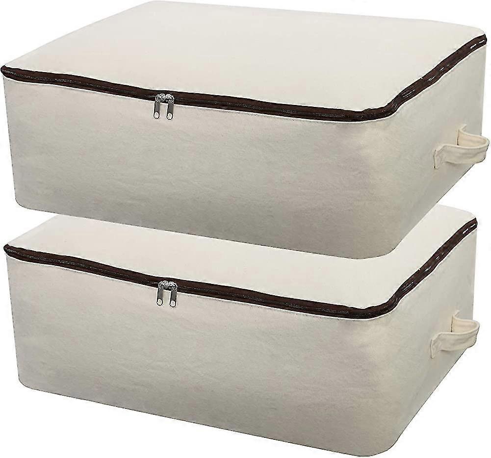 2pcs Heilwiy Durable Canvas, 12oz Thick Soft Breathable Storage Bag Closet Organizer