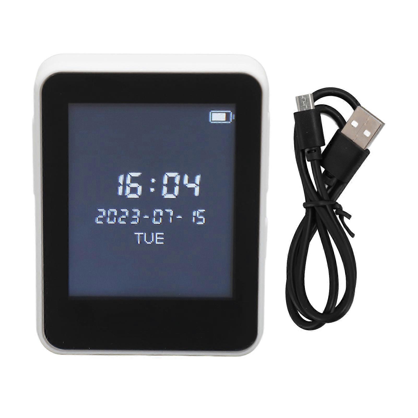MP3 Player Multifunctional Recording Alarm Clock HD Screen Portable Lossless Sound Music Player with FM Radio for Sports Daily White