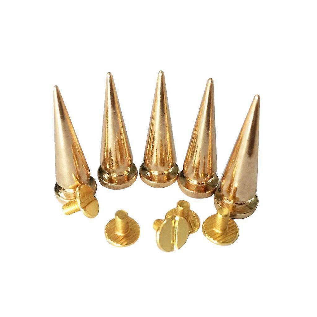 2x 10pcs 10x29mm Copper Cone Studs  Rivets DIY Leathercraft Punk Rock Rivets