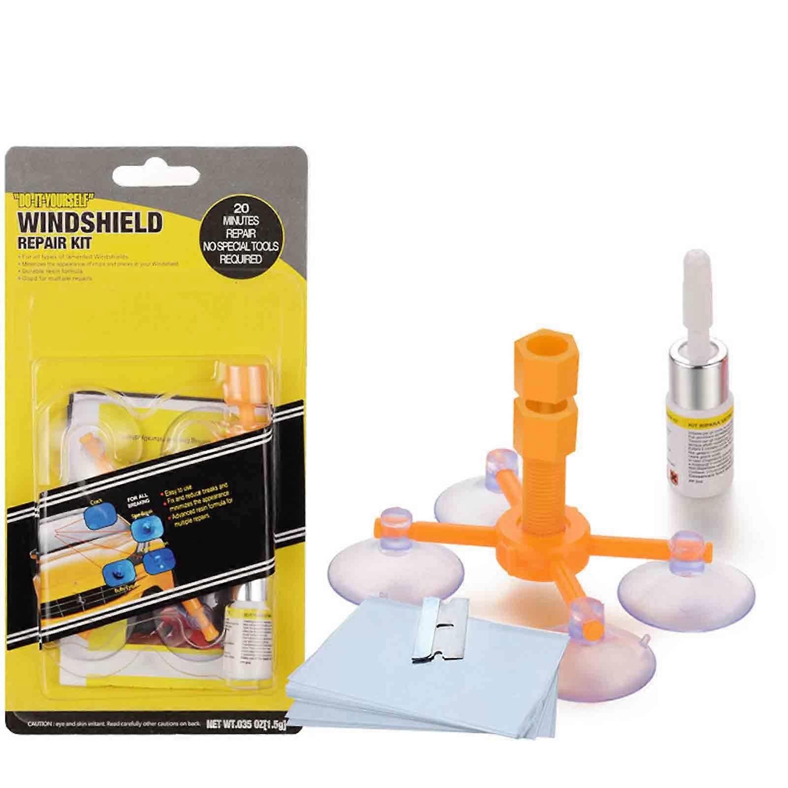 Complete Windshield Repair Kit - Yellow Suction Cup Essentials