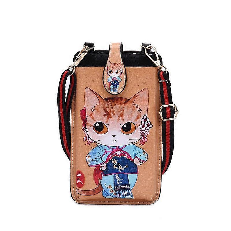 Handväska Liten Messenger Väska För Kvinnor Vintage Tryckta Telefonväskor PU Läder Kvinnlig Axelväska Mode Damer Crossbody Väskor Handväskor