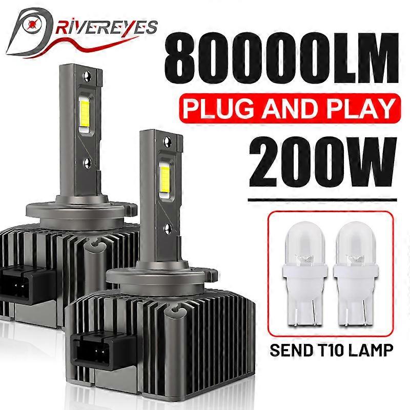 D1S Led Car Xenon light Head 80000LM D3S Canbus HID D2S D4S D8S 200W Super Bright D1R D2R D3R D4R D2H D1C D Series Bulb 6000K 12V