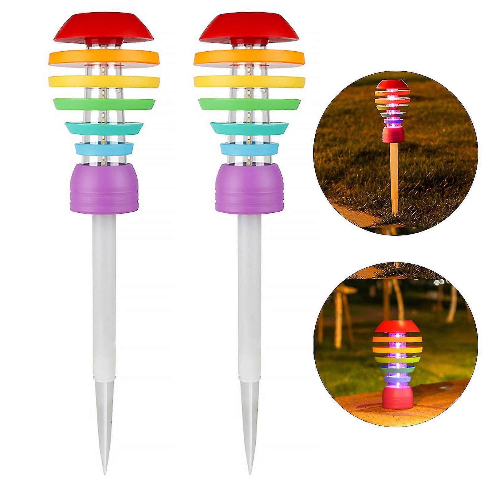 Enhance Your Outdoor Ambiance with 2 Waterproof Solar Pathway Lights - Adjustable Brightness and Sensor Control