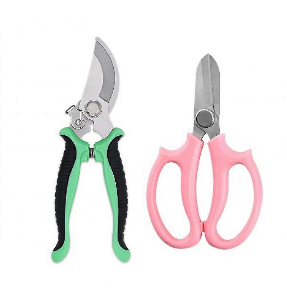 Set of 2 garden scissors, hand scissors, flower scissors with high-quality steel blades, non-slip handles, professional plant scissors, sharp rose sci