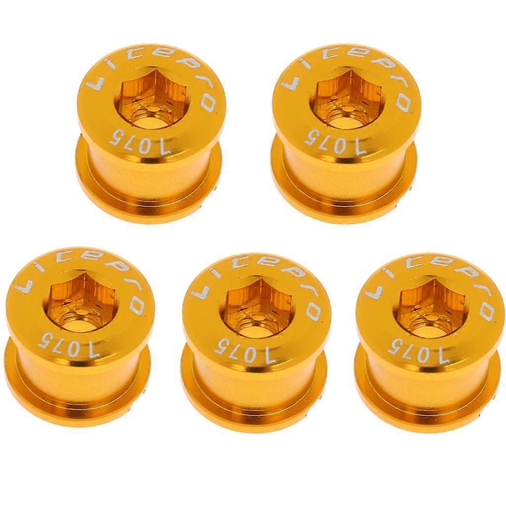 5pcs אופניים גלגל שרשרת בורג אופניים גלגל שרשרת יחיד ארכובת זרוע בורג זהב