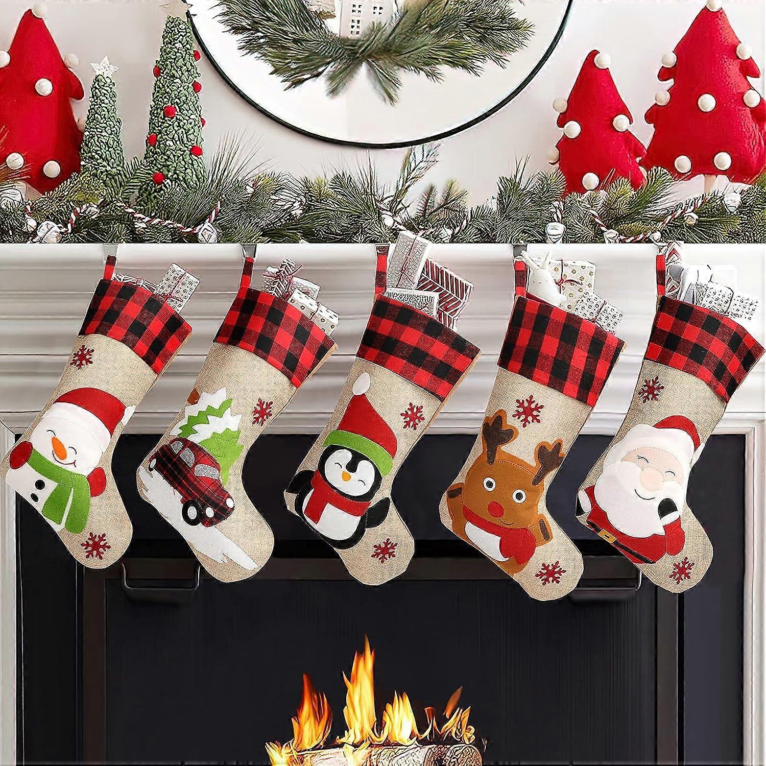 Bas de Noël - Pack 5 18'' Large Julap Bas-Noël Noël Renne