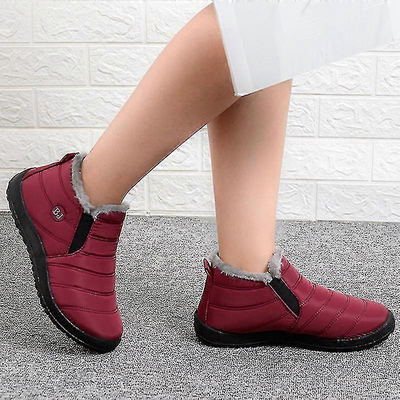 المرأة الثلج الكاحل أحذية السيدات الشتاء دافئ الفراء تصطف للماء أحذية رياضية