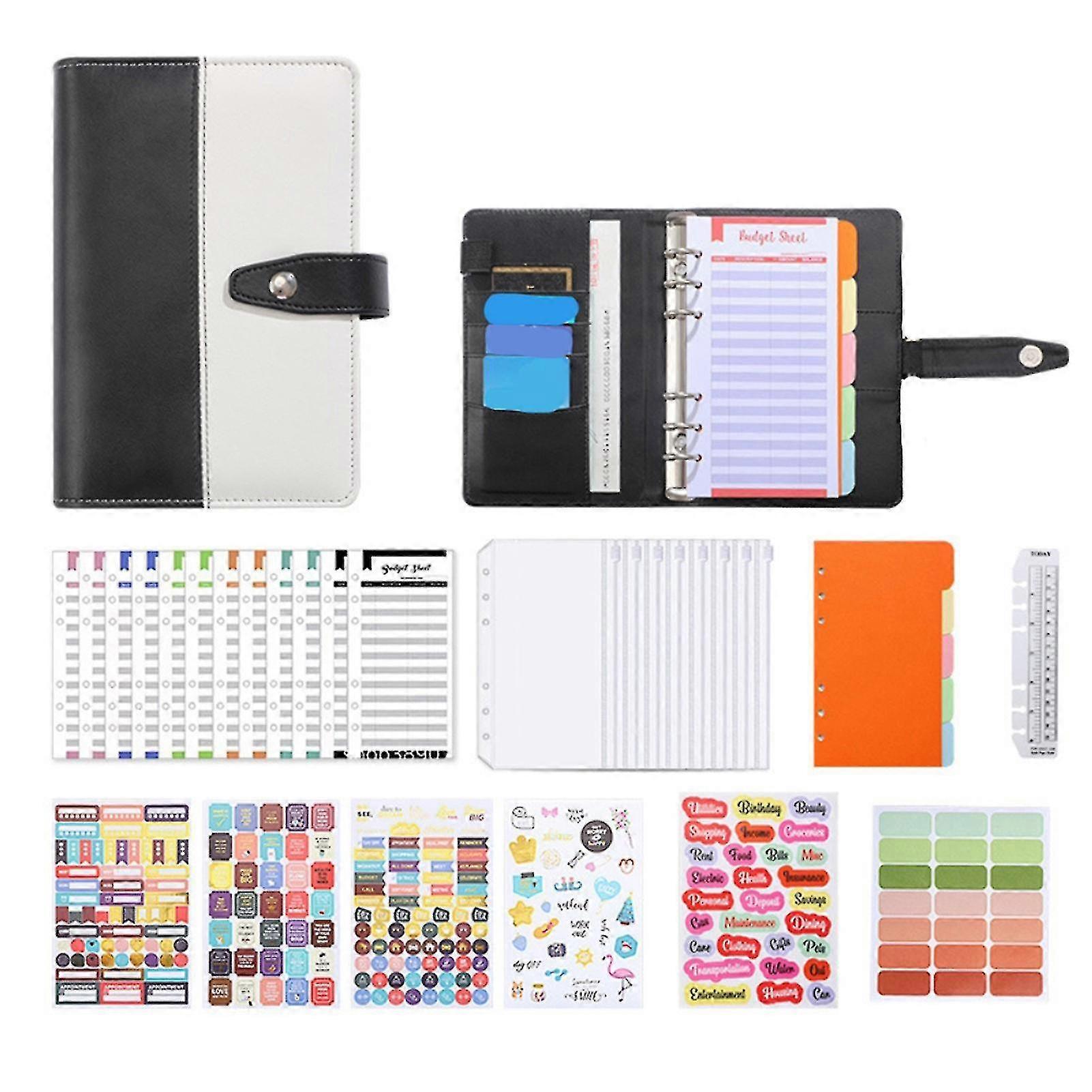 Budget Planner A6 PU Leather Organizer with Buckle - Financial Planner and Money Saving Folder for Budgeting.