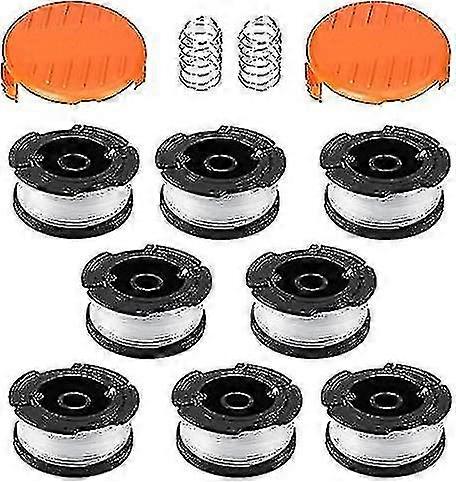 8pcs BlackDecker AF100 Grass Trimmer Auto Feed Replacement Spool 68 Spools with 2 Hood and 2 Spring Best Gift