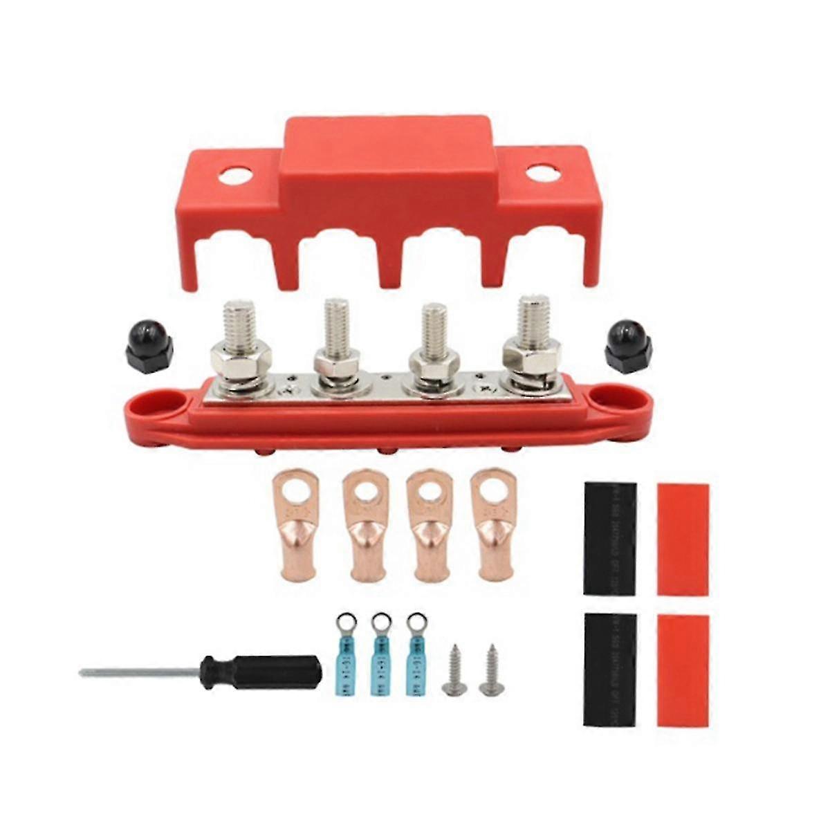 Busbar Box Plate 250a Integrated Specification Current Busbar Cable Box Power Box Parts For Rv Yacht Car Red