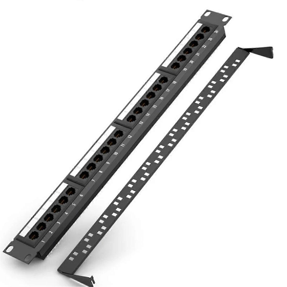 24 منفذا CAT6 UTP RJ45 لوحة التصحيح 19 بوصة 1U كابل الإطار غطاء رف جبل 50U مطلية بالذهب ، ريا