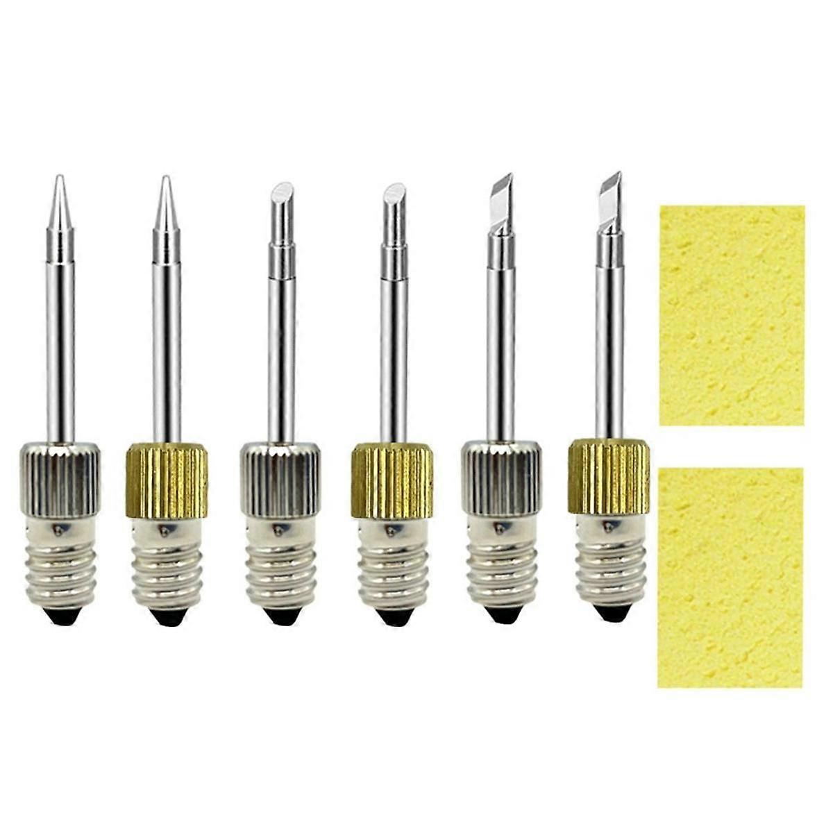 6Pcs Brass Soldering Tips USB Soldering Iron Head Welding Soldering Tips for E10 Interface Solderin
