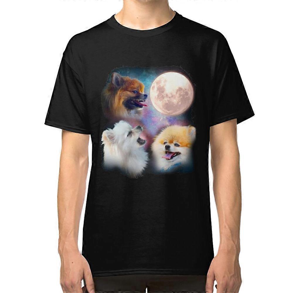 Pomeranian Dogs Howling Moon - Wolves Tişört