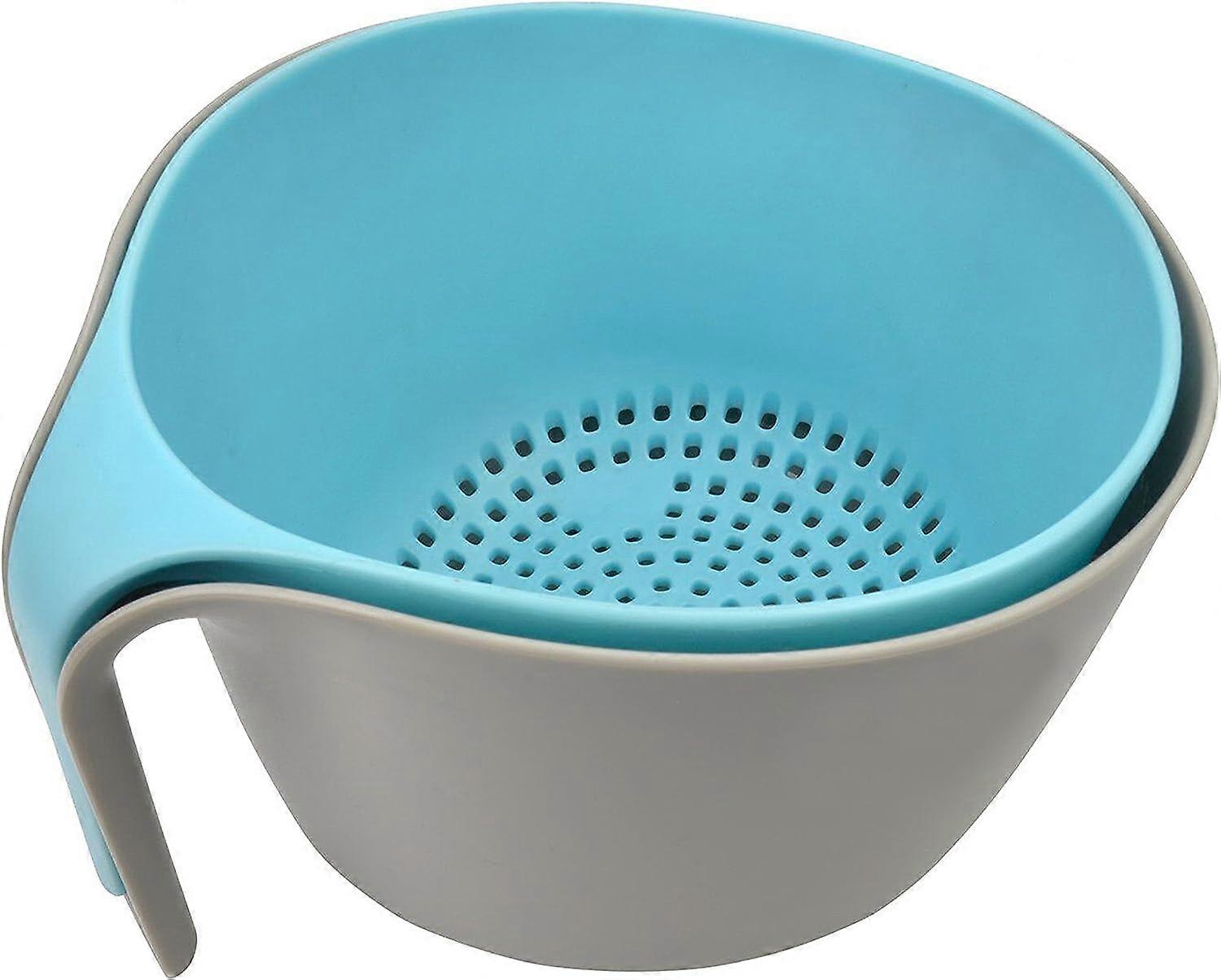 2-in-1 Large Nest Washing Colander Bowl Sets,Food Strainers with Long Good Grips