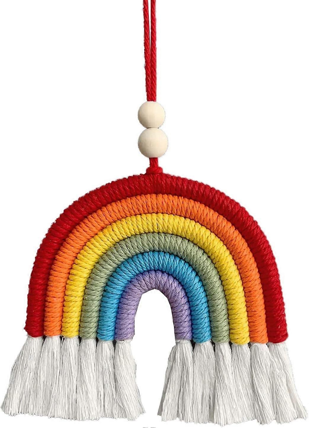 Rainbow Macrame Wall Hanging Macrame Rainbow Rainbow Hand-Woven Decoration