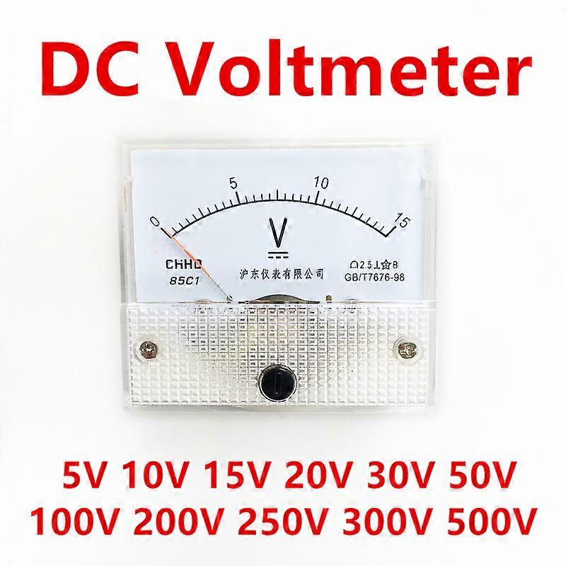 85C1 DC Analog Panel Volt Voltage Meter Voltmeter Gauge Mechanical Voltage Meter 5V 10V 20V 30V 50V 100V 200V 300V 500V