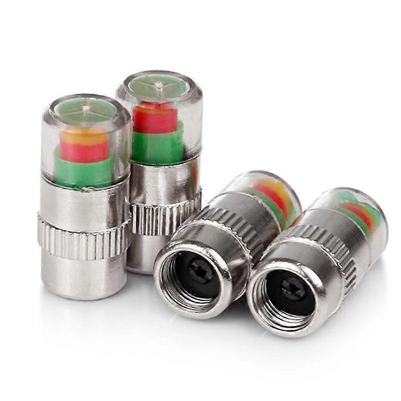 4/8pcs Motorcycle Car Tire Pressure Monitor Valve Cap Indicator Alert Monitoring Valve Cap Sensor External Valve Detection
