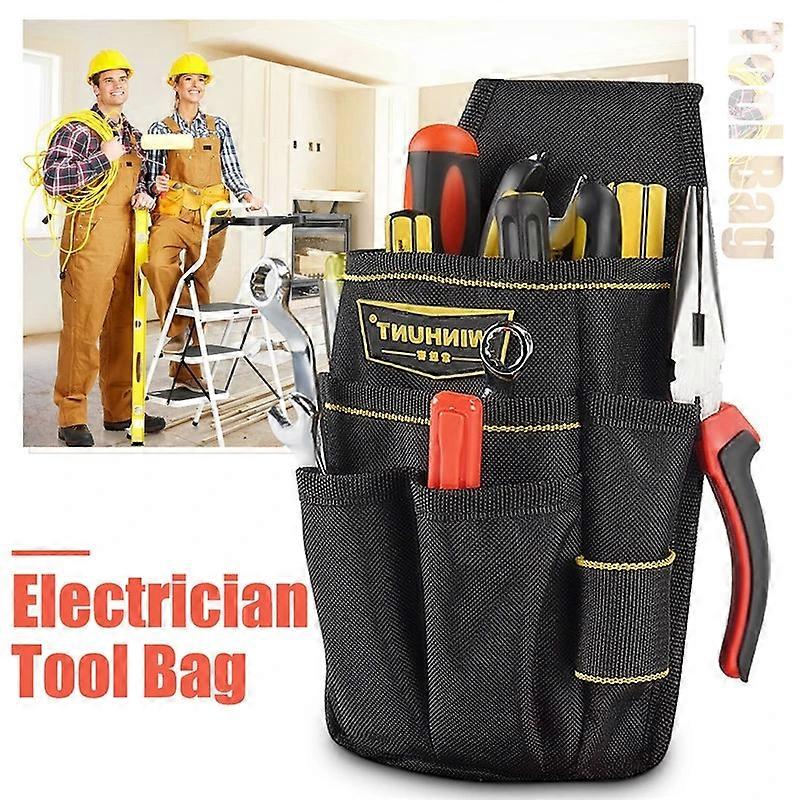 Electrician Tool Pouch Waist Bag Multi-function Screwdriver Hammer Wrench Drill Storage Tool Bag With Adjustable Tool Bags Belt