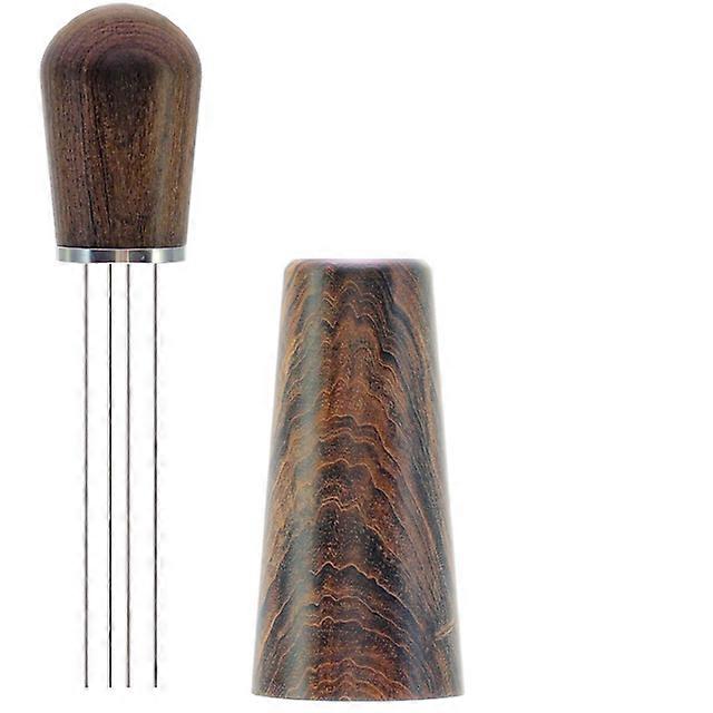 Espresso Coffee Stirrer, Professional Espresso Coffee Stirrer Set with Stand and Walnut Cleaning Brush (Black Walnut Wood)