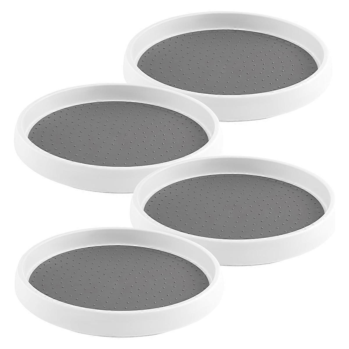 4 Pack 10 Inch Non-Skid Turntable for Cabinet 360 Degree Turntable Storage for Kitchen, Bathroom, and Pantry Spaces