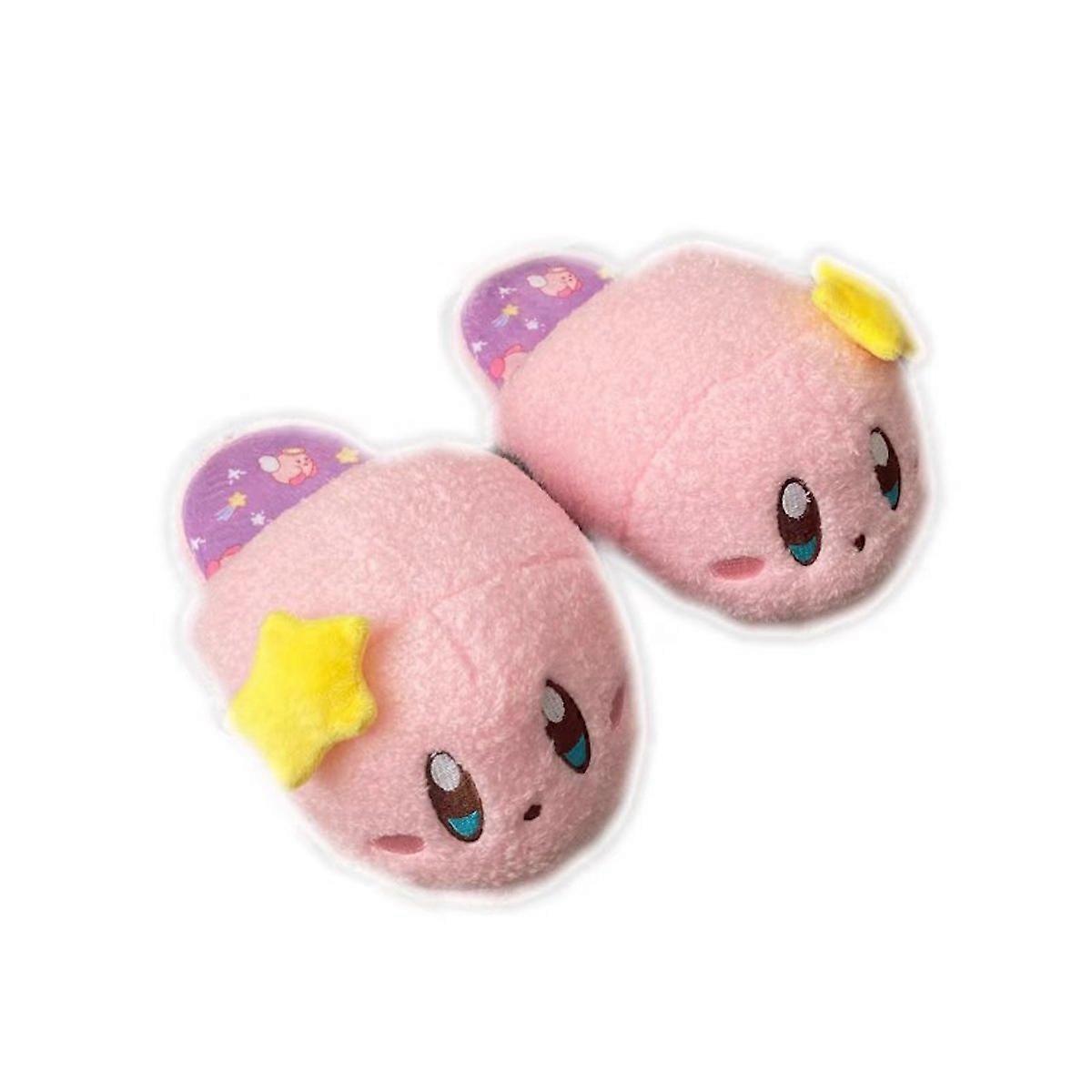 Cute Star Kirby Slip-on Slippers Anime Plush Slippers Home Cotton Shoes Warm Indoor House Slippers