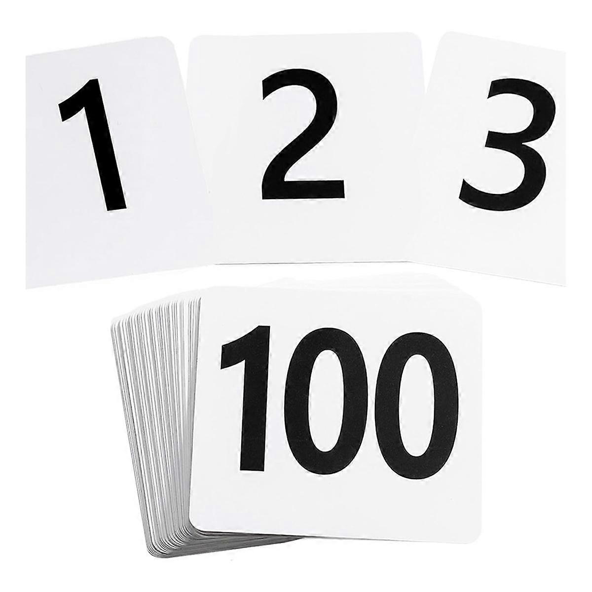 100Pcs Table Numbers 1-100,Plastic Table Numbers, Double Sided Table Number Cards for Wedding Reception Restaurant Table