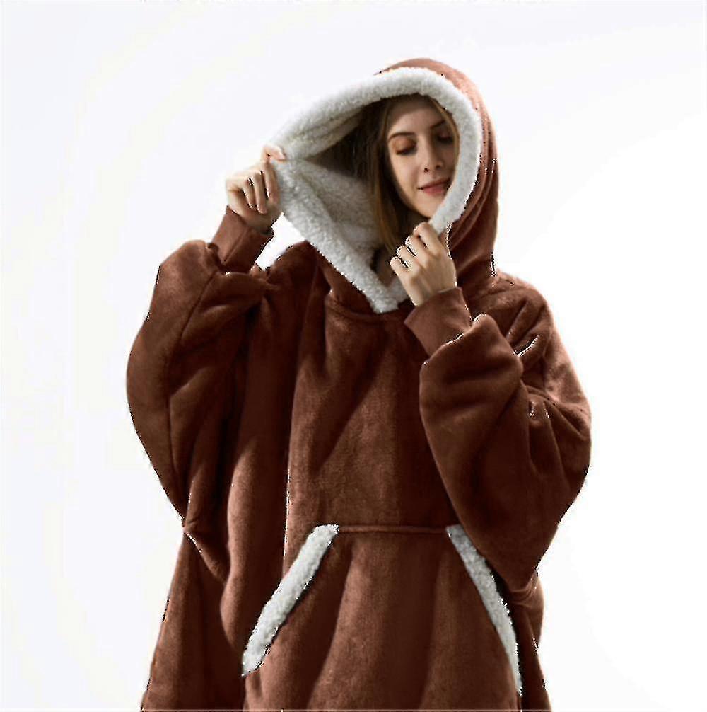 Deka Mikina Oversized Mikina s kapucí Wearable Soft Warm Pohodlná Obří přední kapsa