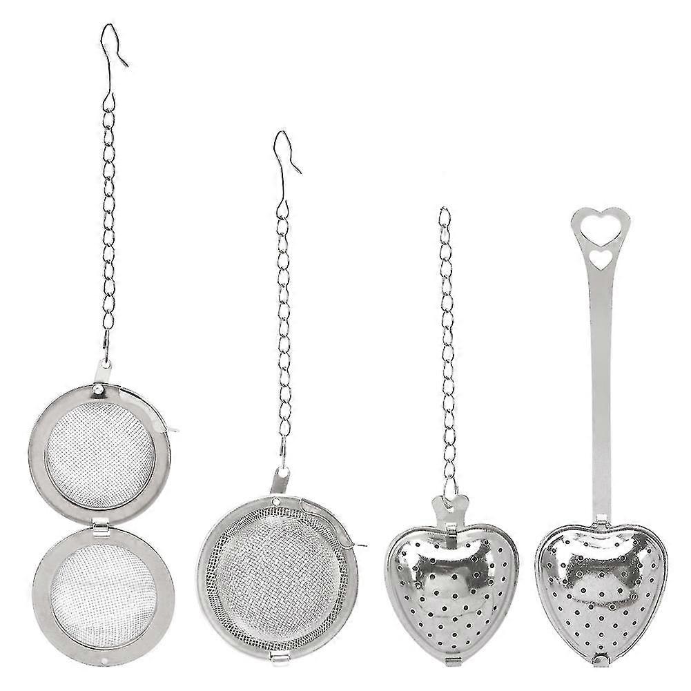 4stk Filter Tea Infuser Herb For Loose Leaf Rustfritt stål Krydder Diffusor