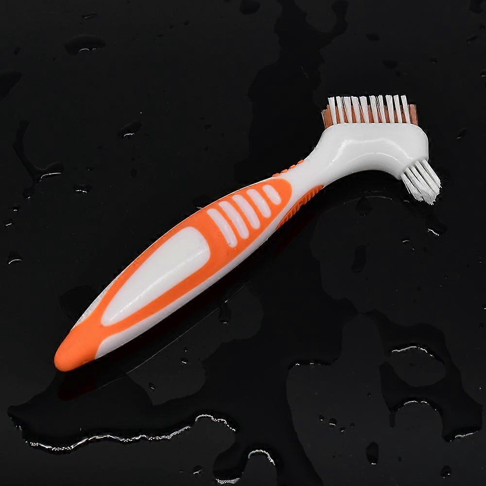 1pc Toothbrush Portable Ergonomic Denture Cleaning Brush Multi-Layered Bristles False Teeth BrushDual Heads Oral Care ToolToothbrushes