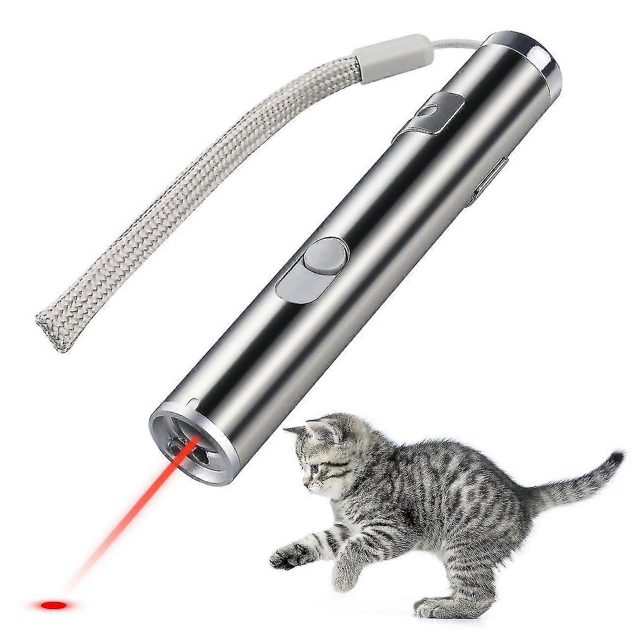 Usb Rechargeable Pet Toys Cat Training Laser Pointer With Led Flashlight