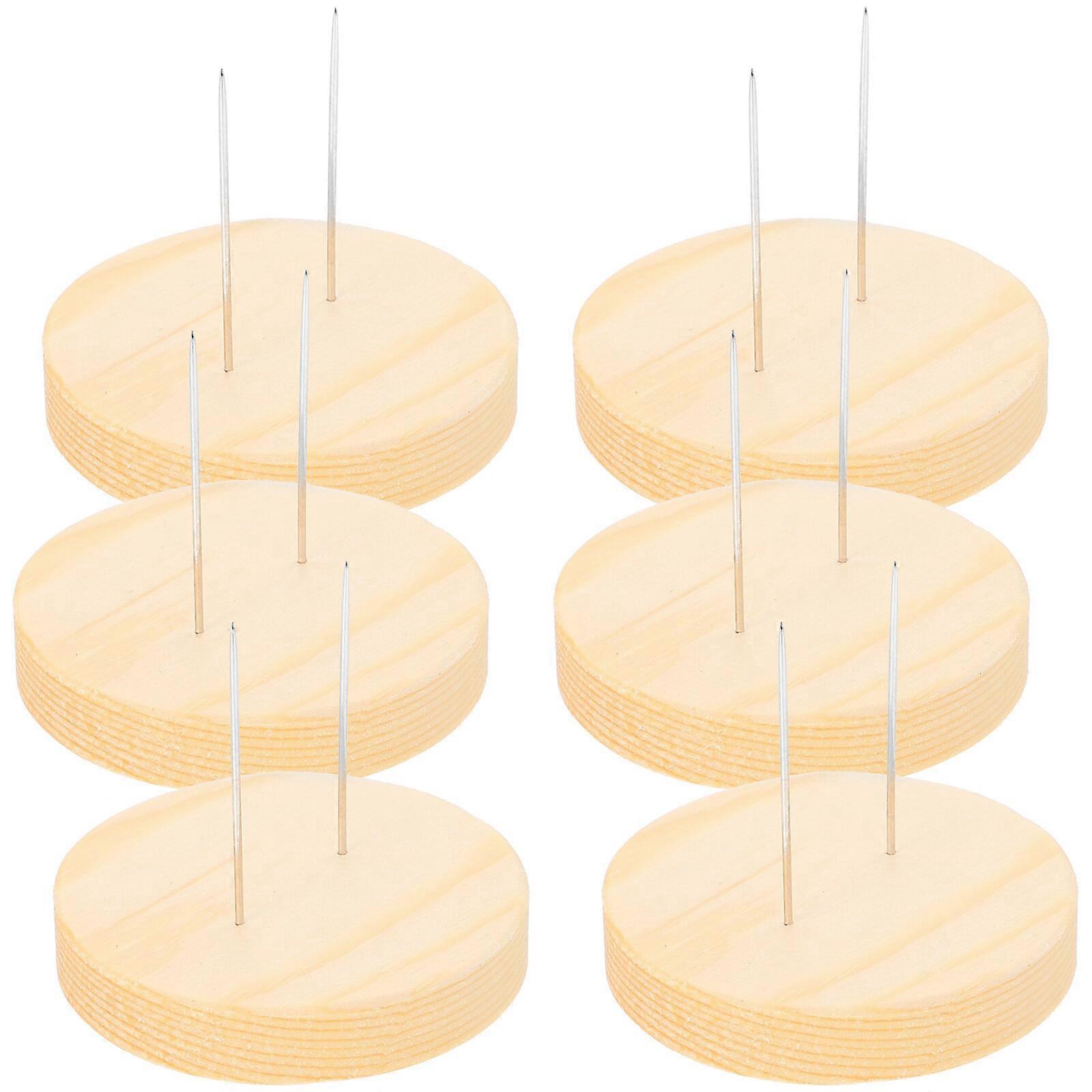6 Set von Puppe Display Stand Nadel Filzen Puppe Display Halter Holz Basis für Filzen Tier Puppe