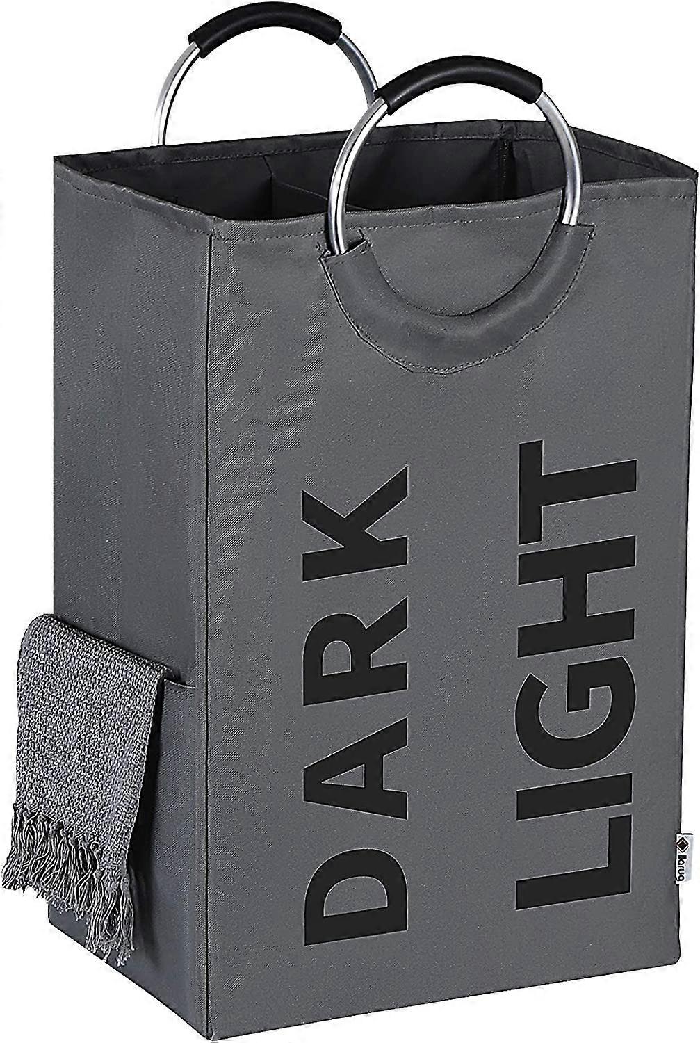 Double Laundry Hamper with Comfortable Handle, Waterproof Oxford Cloth Laundry Basket