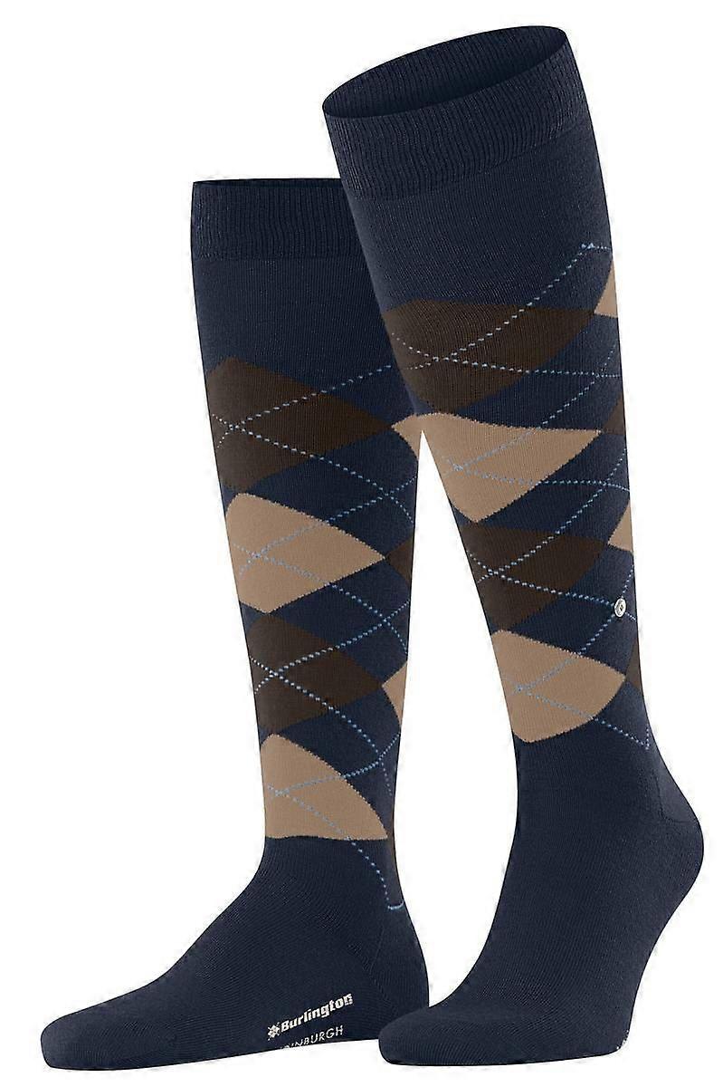 Burlington Edinburgh Knee High Socks - Marine Blue