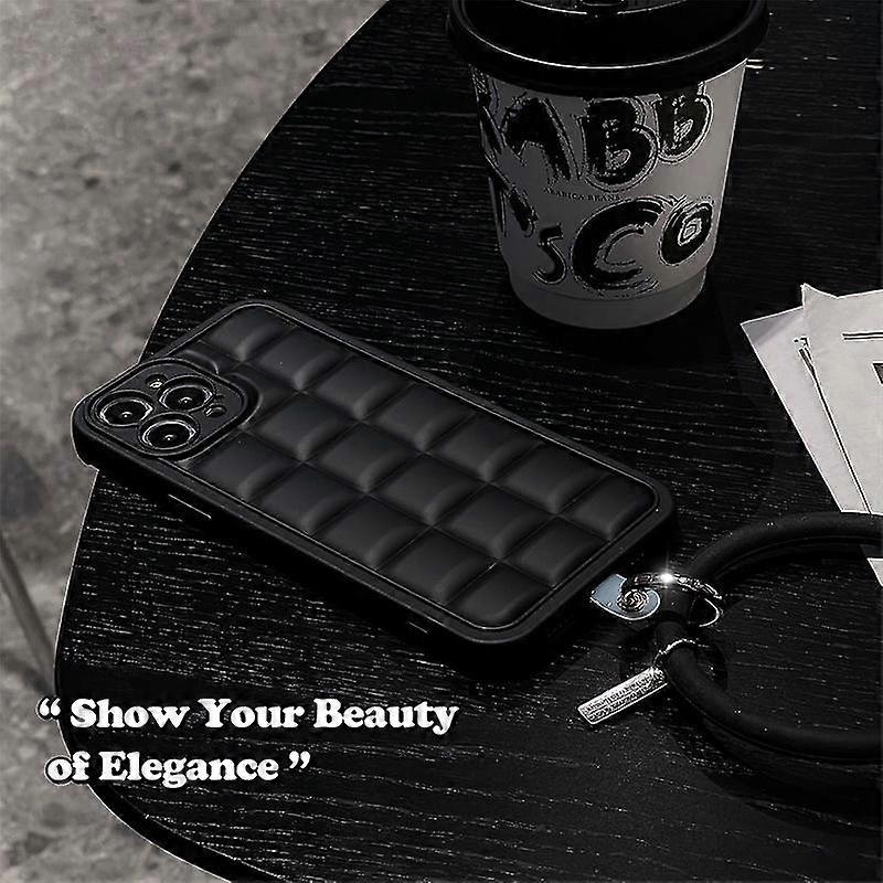 3d Cube Case Compatible With Iphone 12/13 Series, Silicone Hand Ring Round Wristband Shockproof Cover