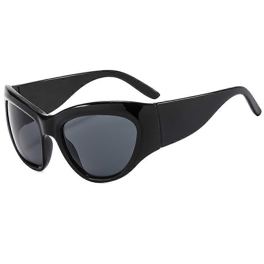 Ochelari de soare supradimensionați Y2K Femei Doamnă La modă Cadru mare Vintage Wrap Around Ochelari de soare Modă Futurist Punk Argintiu Nuanțe 2000