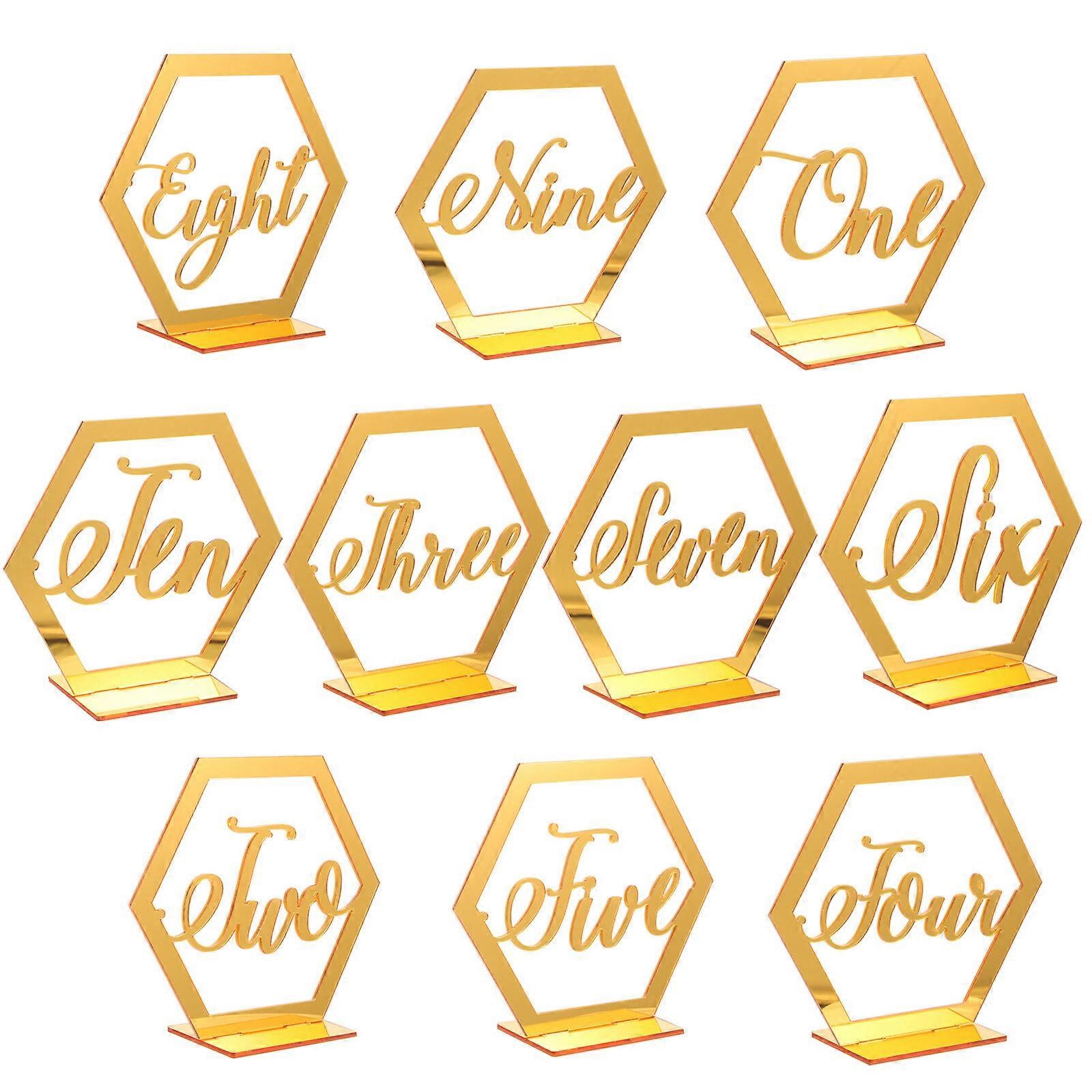 10PCS Table Numbers Decorative Wedding Table Number Signs Reserved Signs