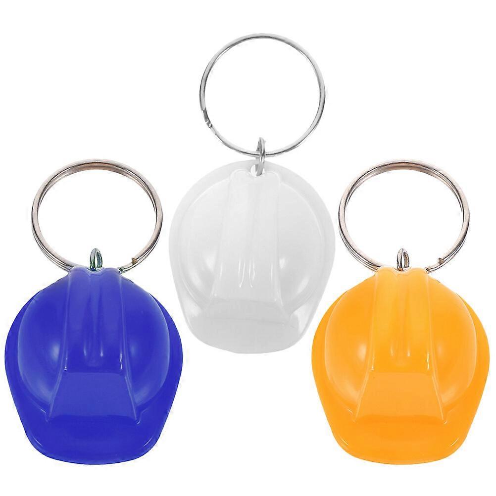 3pcs Helmet Shape Keychain Backpack Hanging Pendant Metal Keyring Phone Keychain