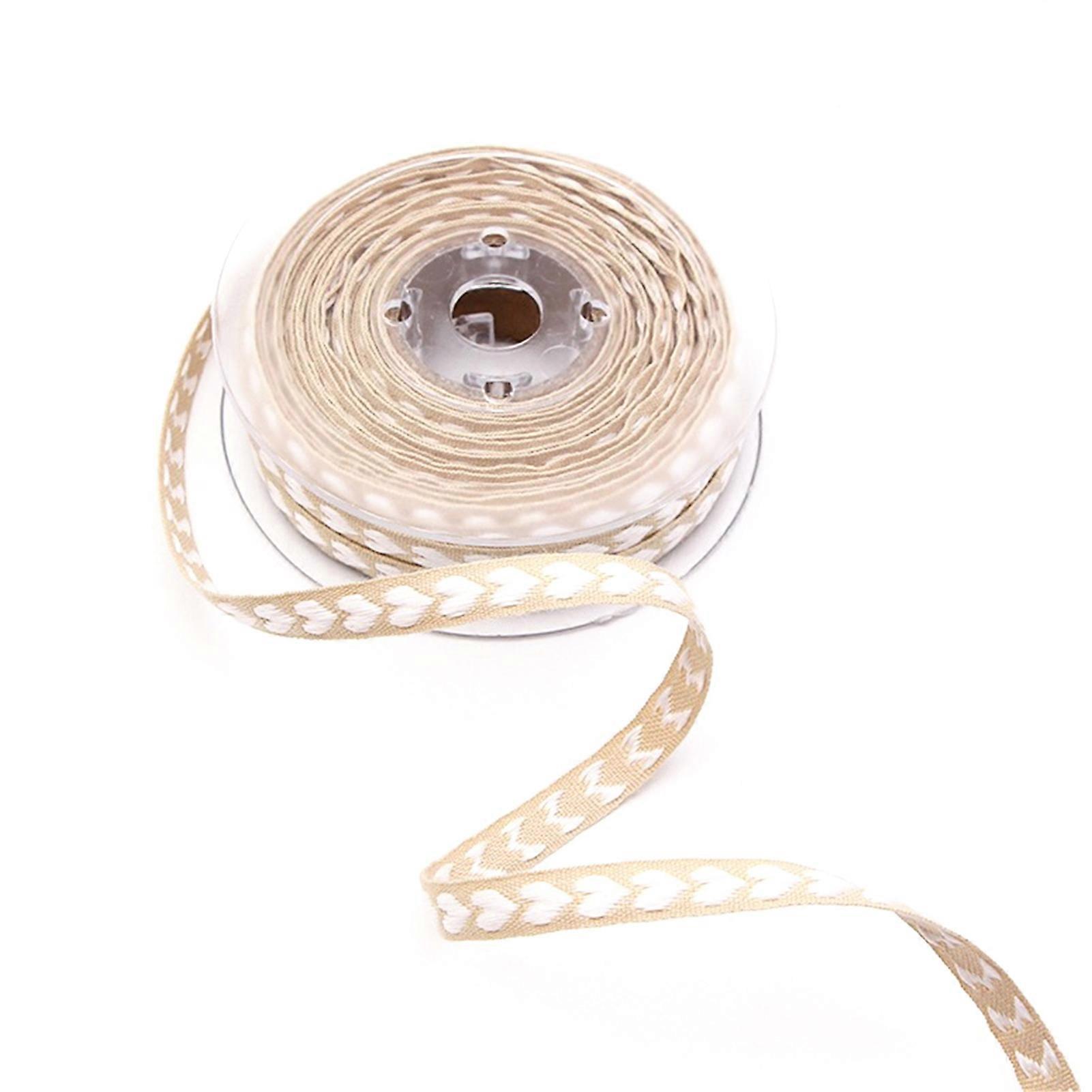 MengXi 1 Roll Decorative Multi-use Ribbon Decor Polyester Romantic Heart Pattern Present Ribbon for Home