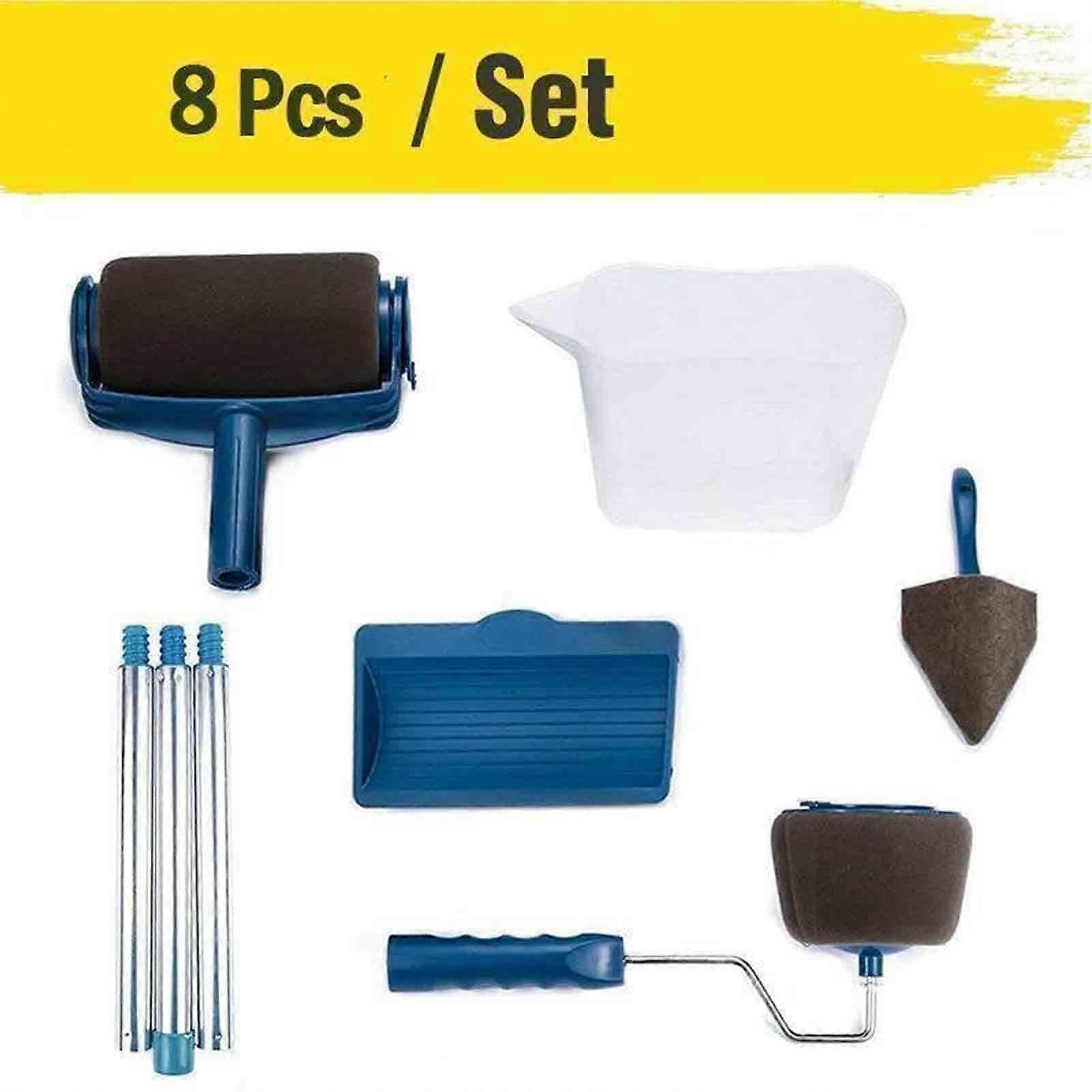 5/6PCS Paint Roller Kit Home Wall Ceiling Handle Decorating Tool Runner Brush Set