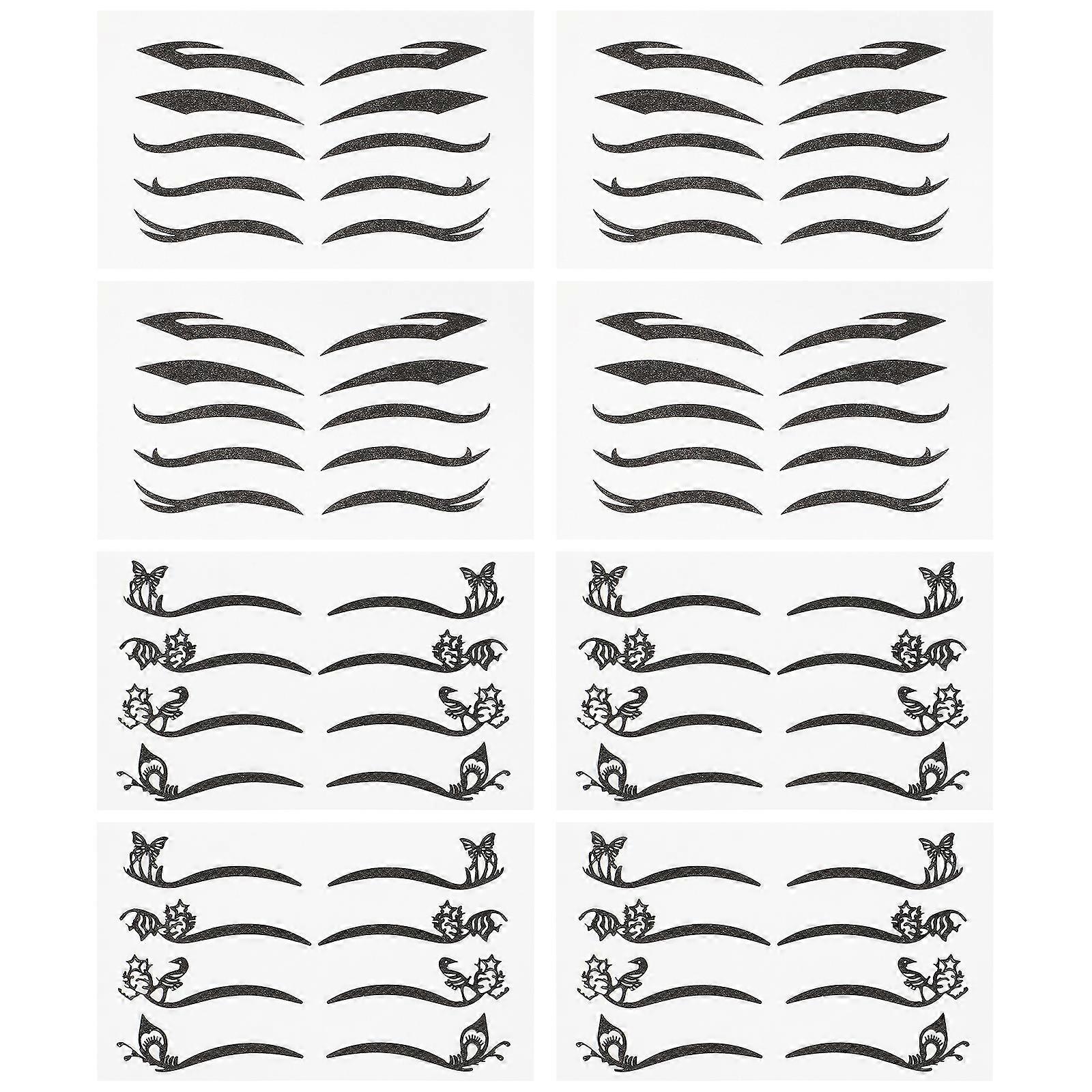 80 Pairs Temporary Eye Tattoos Stickers Thick Eye Line Decals Makeup Tool