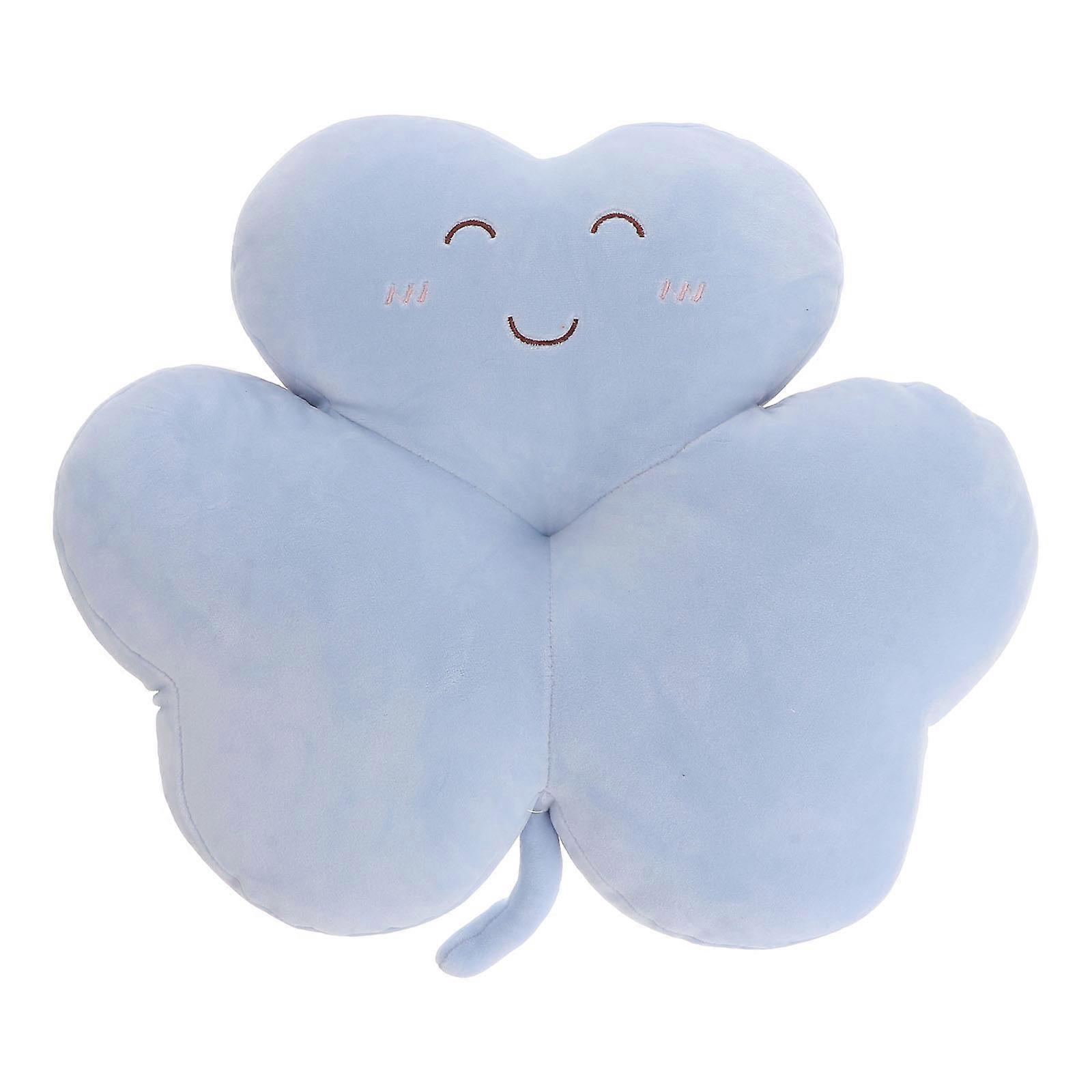 1pc Plush Clover Throw Pillow Home Hotel Sofa Bed Couch Decorative Cushion Blue