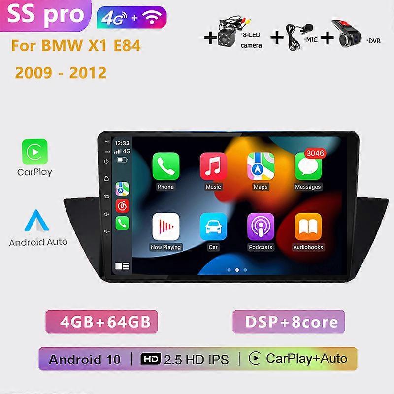 2din auto Android player 4G+64G Car radio multimedia Carplay GPS navigation DSP RDS for BMW X1 E84 2009 2010 2011 2012
