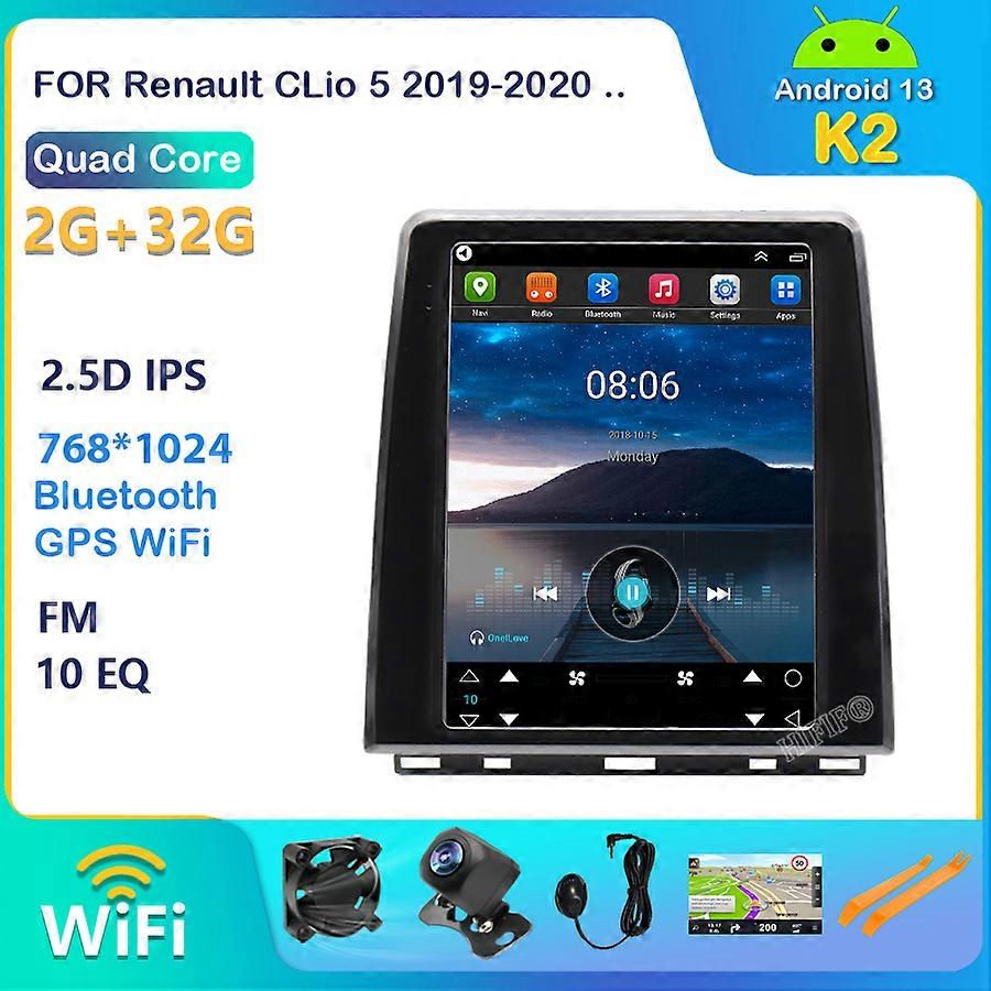 For Renault CLio 5 2019 2020 2021 Tesla Android 13 8+128GB Built-in Carplay Car Radio GPS Navigation 4G Wifi