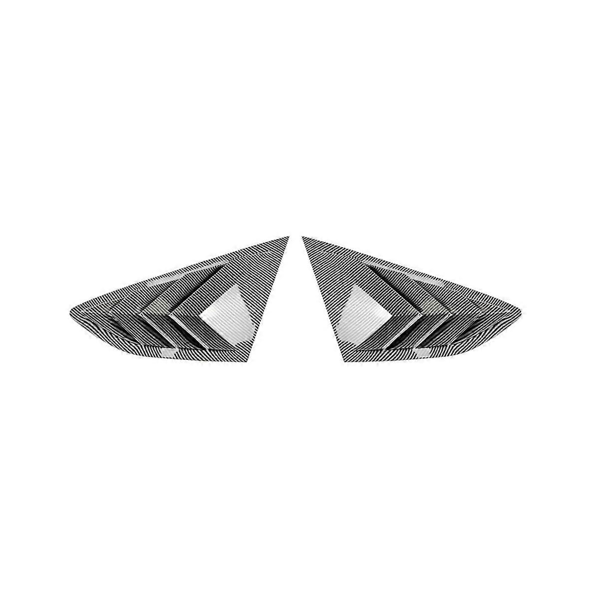 Car Rear Triangular Window Louvers Shutters Blinds Cover Trim for A5 S5 F5 2017-2024 Carbon Fiber Pattern